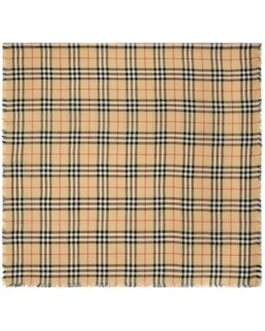 Burberry Check Cashmere-Silk Scarf - Natural