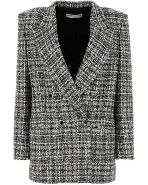 Alessandra Rich Checked Tweed Jacket - Black