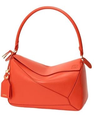 Loewe Medium Featherlight Puzzle Shoulder Bag - Red