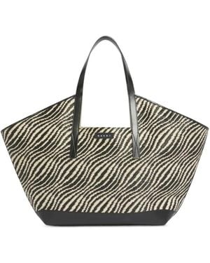 Marni Logo Patch Waves Tote Bag - Gray