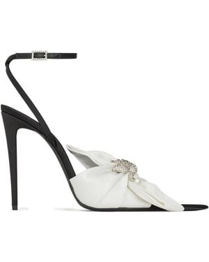 Saint Laurent Dove Sandals - White