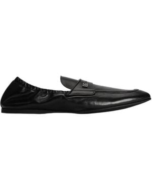 Dolce & Gabbana Logo Plaque Slippers - Black