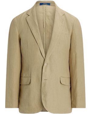 Polo Ralph Lauren Single-Breasted Linen Blazer - Natural