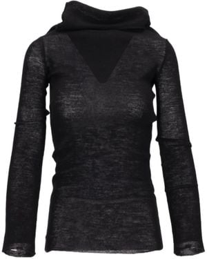 Ann Demeulemeester Tizziana Knitted Long Sleeve Top - Black