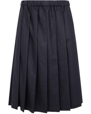 Aspesi Pleated Midi Skirt - Blue