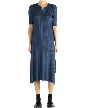 Pleats Please Issey Miyake Pleats Please Issey Miyake Mellow Pleats A-Line Dress - Blue