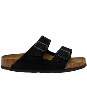 Birkenstock Arizona Suede Sliders - Black