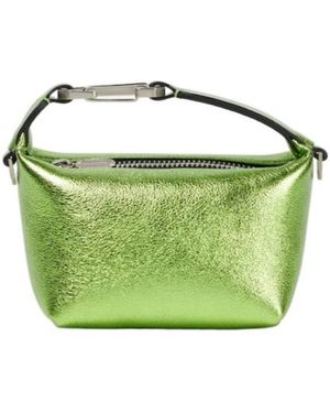 Eera Moonbag Metallic Leather Clutch - Green