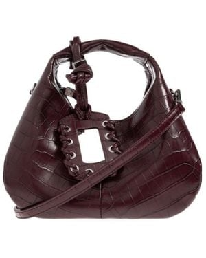 Ganni Embossed Mini Tote Bag - Purple