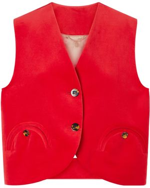Blazé Milano Gliss Button Waistcoat - Red