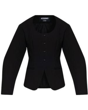Jacquemus Ovalo Button-Up Blazer - Black