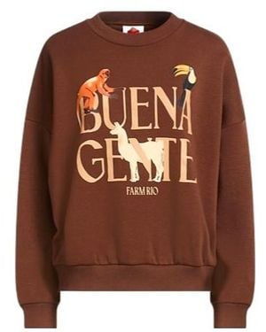 FARM Rio Printed Fleece Sweatshirt - Brown
