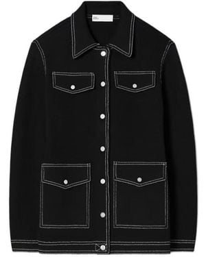 Tory Burch Topstitch Jacket - Black