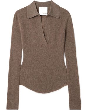 Citizens of Humanity Simone Ribbed Wool And Cashmere-Blend Polo Jumper - Brown