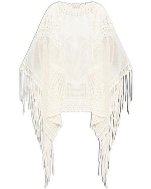 Isabel Marant Metila Crochet Fringed Cape - White