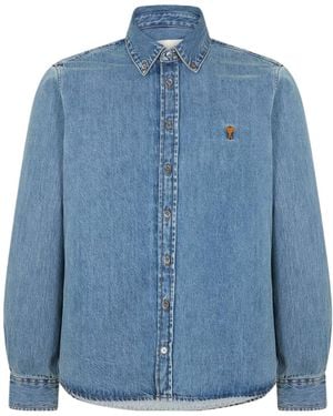 Ami Paris Long Sleeve Denim Shirt - Blue