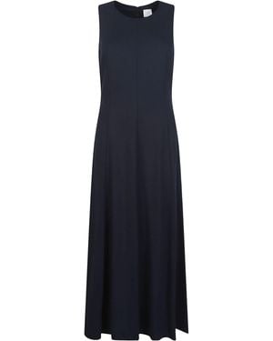 Eleventy Sleeveless Pleated Maxi Dress - Blue
