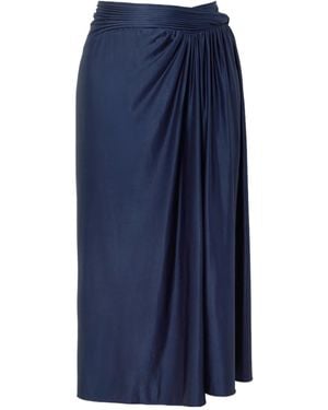 Rabanne Pleated Midi Skirt - Blue