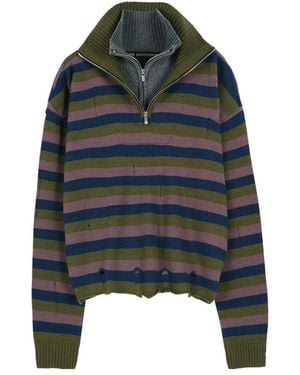ANDERSSON BELL Double Striped Half-Zip Jumper - Black