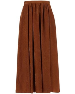 forte_forte Pleated Skirt - Brown