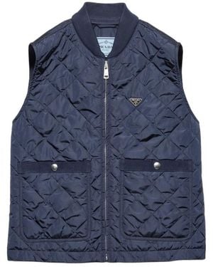 Prada Re-Nylon Zipped Gilet - Blue