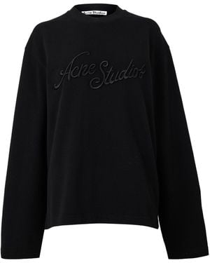 Acne Studios Crew Neck Long Sleeve Top - Black