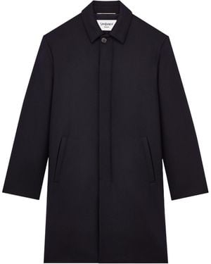 Saint Laurent Down Car Coat - Blue
