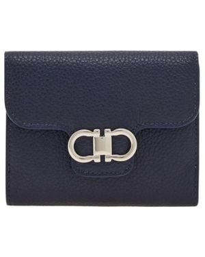 Ferragamo Gancini Compact Wallet - Blue