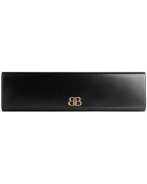 Balenciaga Logo Plaque Maxi Clutch Bag - Black