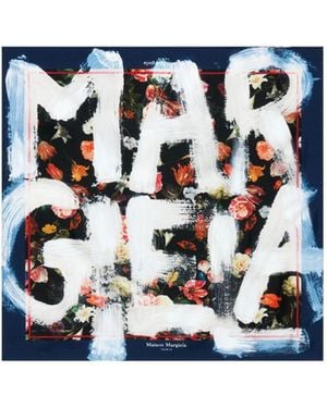 Maison Margiela Printed Silk Foulard - Blue
