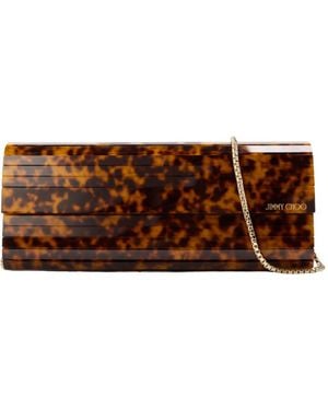 Jimmy Choo Tortoiseshellprint Hardcase Chain Clutch - Brown