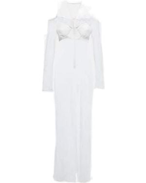 Nensi Dojaka Bridal Cutout Lace Gown - White