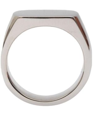 Tom Wood Signet Sterling Ring - White