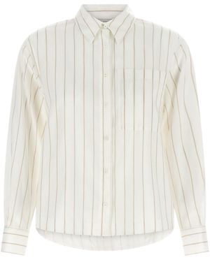Peserico Relaxed Striped Shirt - White