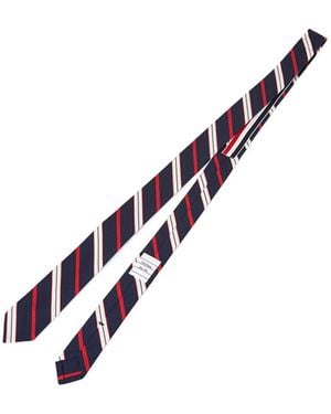 Thom Browne Pointed Tip Striped Tie - Metallic