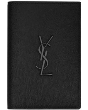 Saint Laurent Monogram Bi-Fold Passport Case - Black