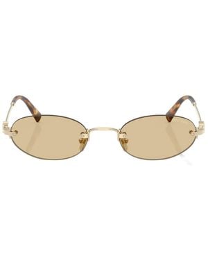 Miu Miu Eyewear Oval Frame Sunglasses - Metallic