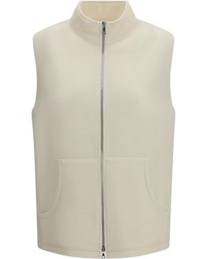 Rier Stand Collar Zip Gilet Jacket - White