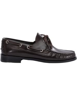 Aeyde Harris Round Toe Lace-Up Shoes - Black