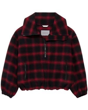 Balenciaga Half Zip Checked Oversized Jacket - Red