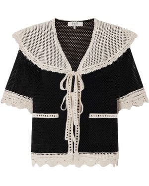 Sea Kendall Crocheted Cotton Blouse - Black