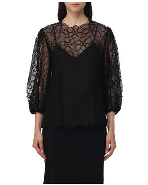 RED Valentino Floral Embroidered Blouse - Black