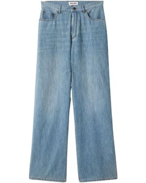 Miu Miu Chambray Trousers - Blue