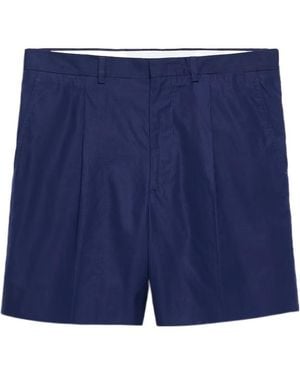 Prada Pleated Tailored Shorts - Blue
