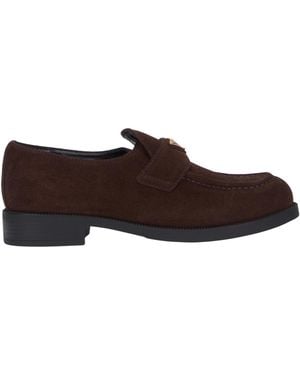 Prada Round Toe Loafers - Brown