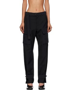 Sacai Side-Pockets Belted Trousers - Black