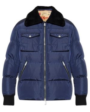 DSquared² Pocket-Detailed Zipped Down Jacket - Blue