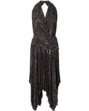 Proenza Schouler Dark Floral Halter Midi Dress - Black
