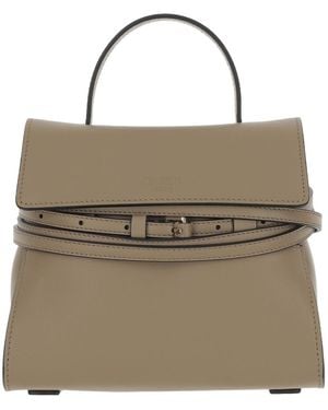 Moschino Tie Me Logo Embossed Small Tote Bag - Natural