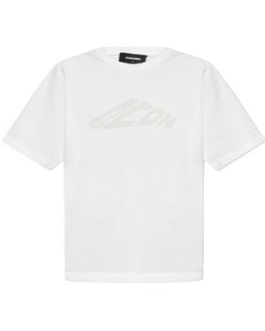 DSquared² Logo Printed Crewneck T-Shirt - White